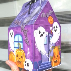Ghost house template | Halloween Candy box | Instant download JPEG, PDF file | A4 size | Halloween favor box