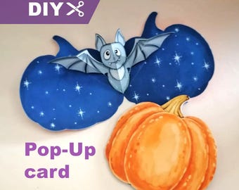 DIY Pumpkin Pop-Up Card: Printable Halloween Card (JPG Files)