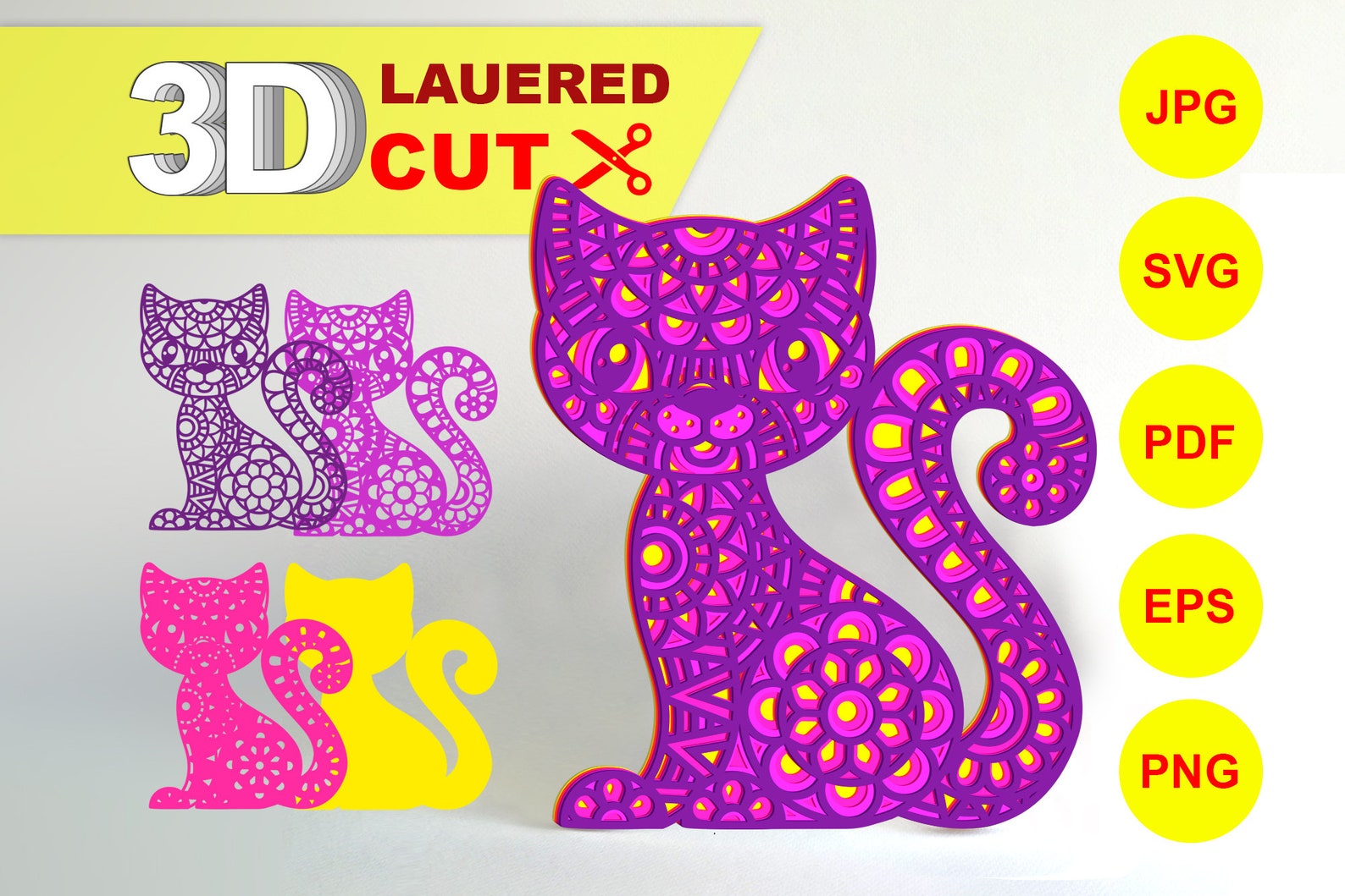 Free Free Cricut Cat Mandala 304 SVG PNG EPS DXF File