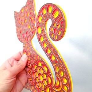 3D CUT Mandala Cat. SVG Layered Cricut Cutting Files Party - Etsy