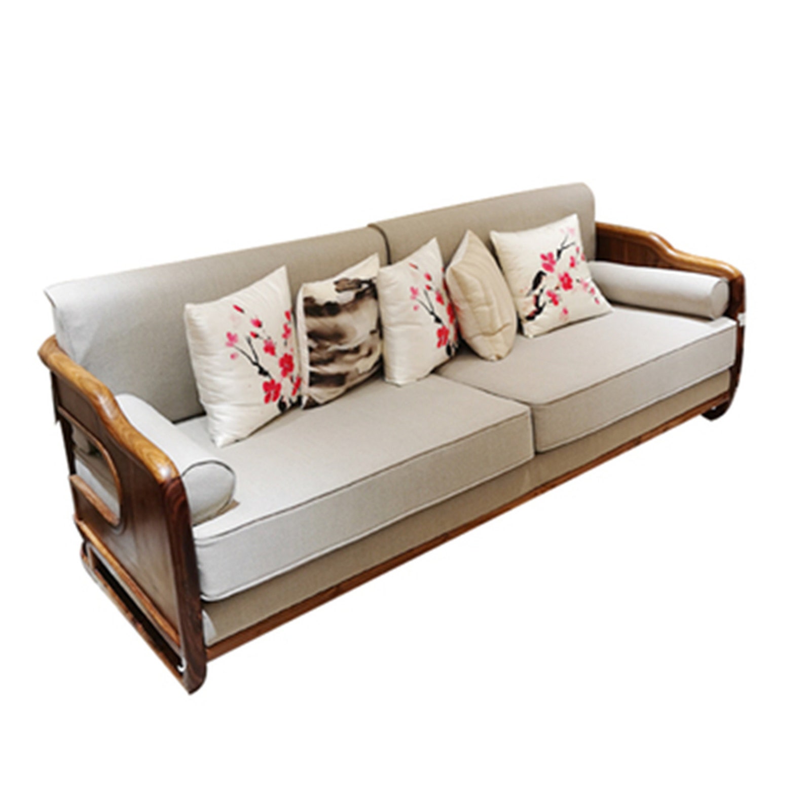 New Chinese solid wood sofa combined with modern simple Etsy