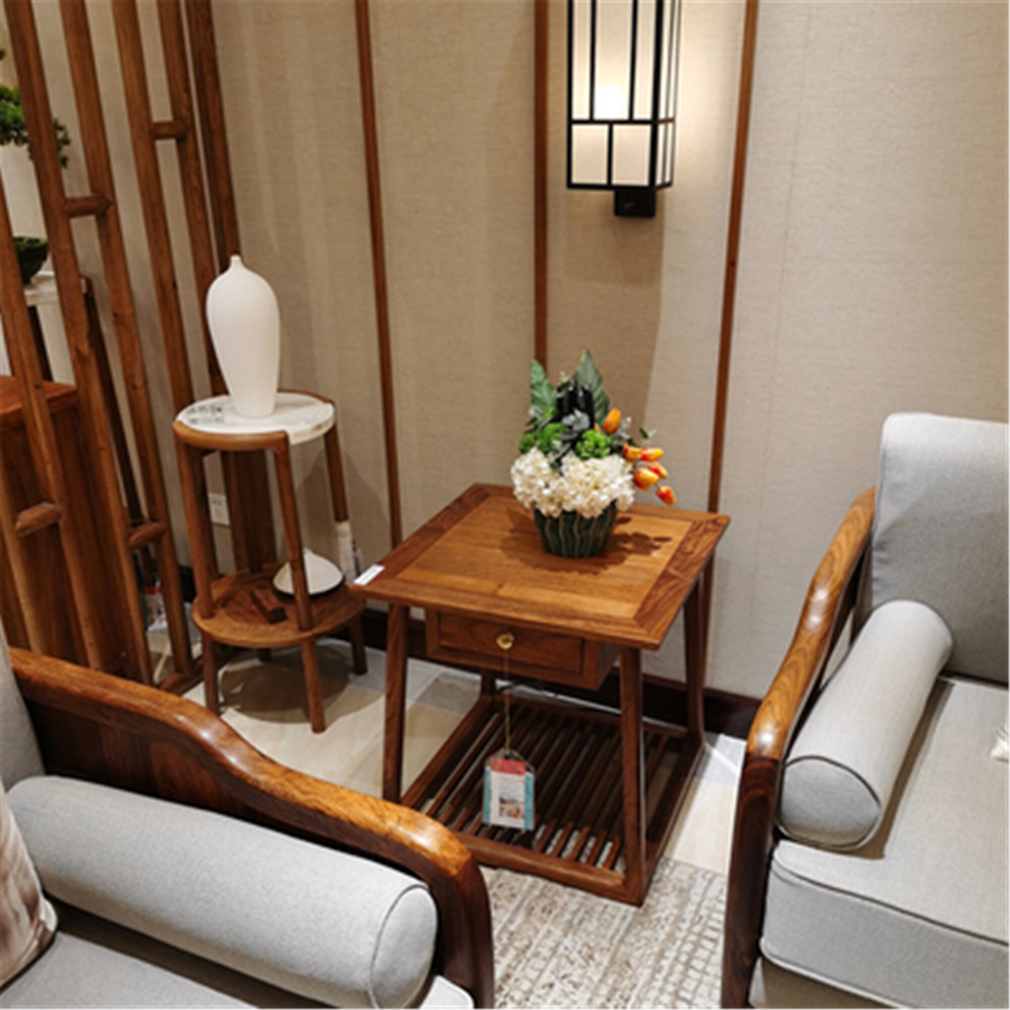 New Chinese solid wood sofa combined with modern simple Etsy