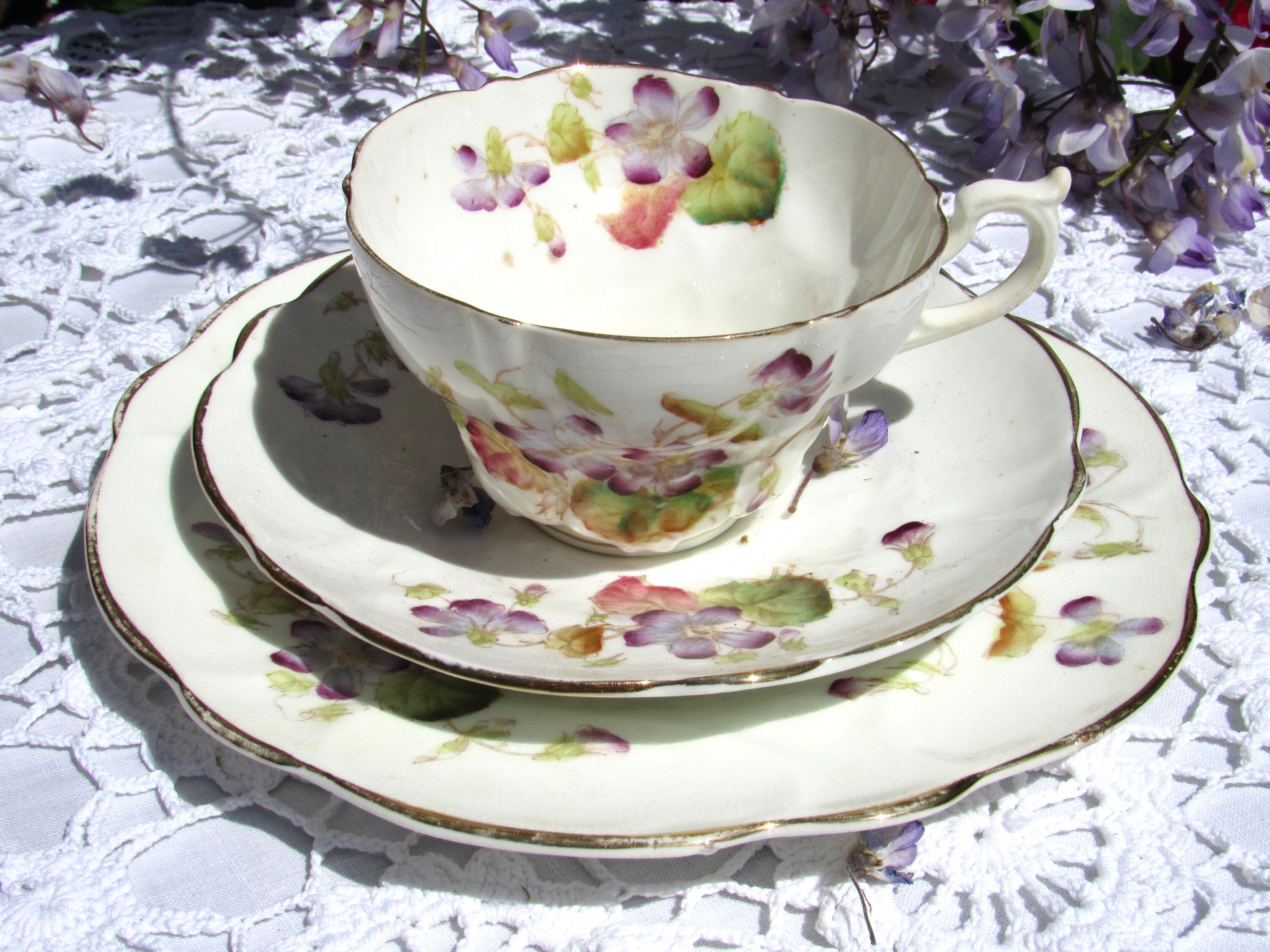 Victorian Tea Sets Embossed and Decorated With Sprays of Etsy UK
