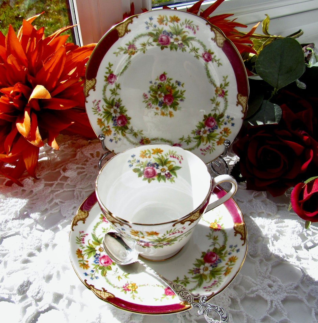 Shelley Dubarry Tea Cup Saucer and Side Plate Dubarry 13395 Etsy