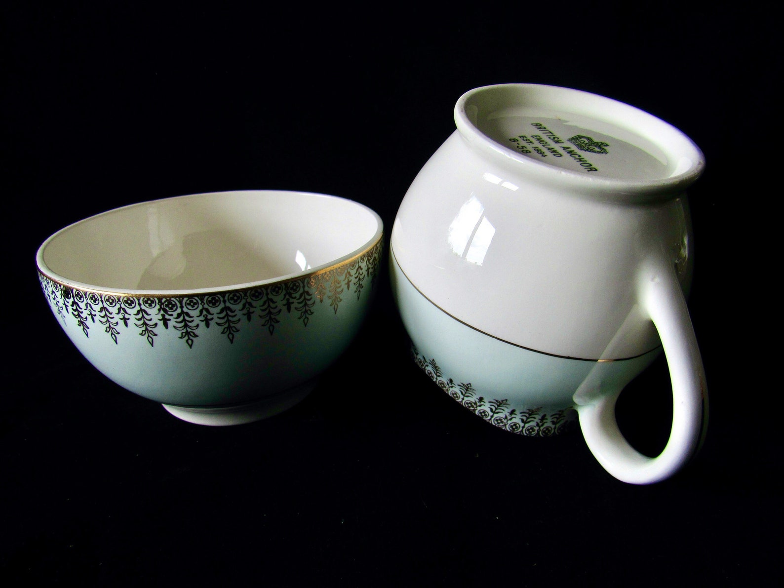 British Anchor England Est 1884 858 Tea Set 4 Cups 4 Etsy