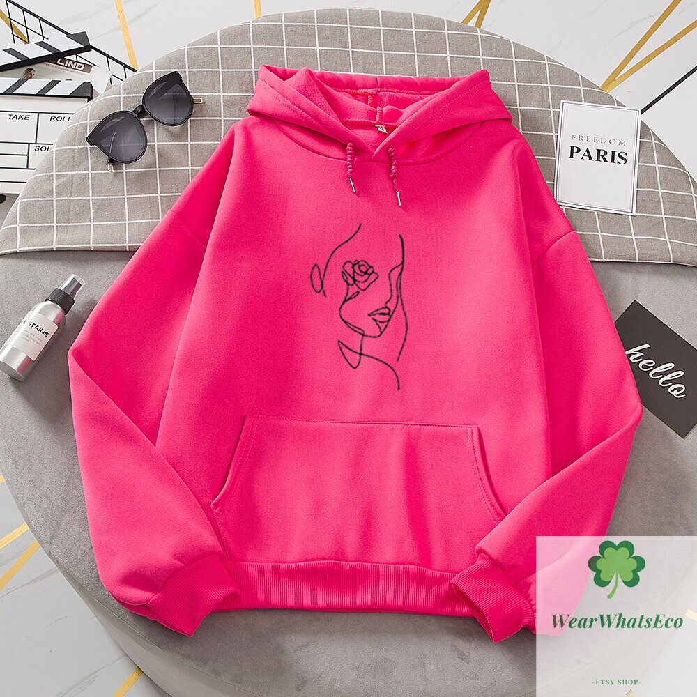 Minimalistic Women Abstract Hoodie AllMatch Kawaii Oversize Etsy