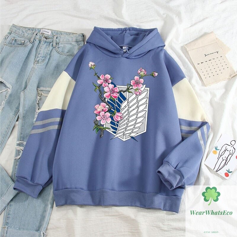 Attack on Titan Flowers Hoodie, Survey Corps Pullover