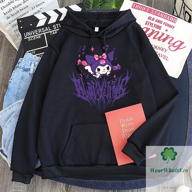 Kuromi Gothic Letters Unisex Hoodie