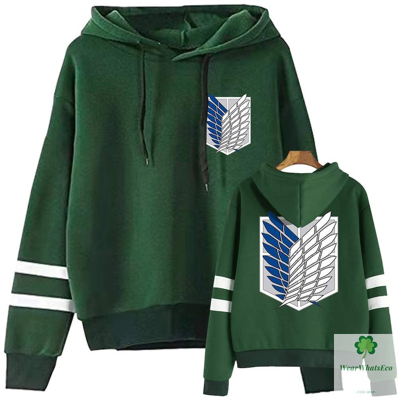 Attack On Titan Hoodie AoT Pullover Survey Corps Hoodie Etsy