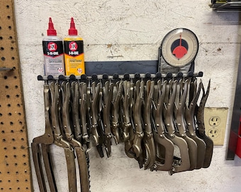Vise Grip / Clamp Tool Shop Organizer: Holds 15 Tools