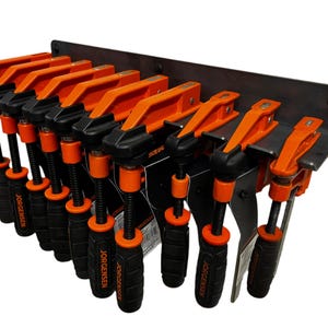 F-Clamp Holder for Wood Clamps, Heavy Duty USA Made 1/8th&quot; Steel Rack Helps Organize and Store F-Clamps up to .375” Wide