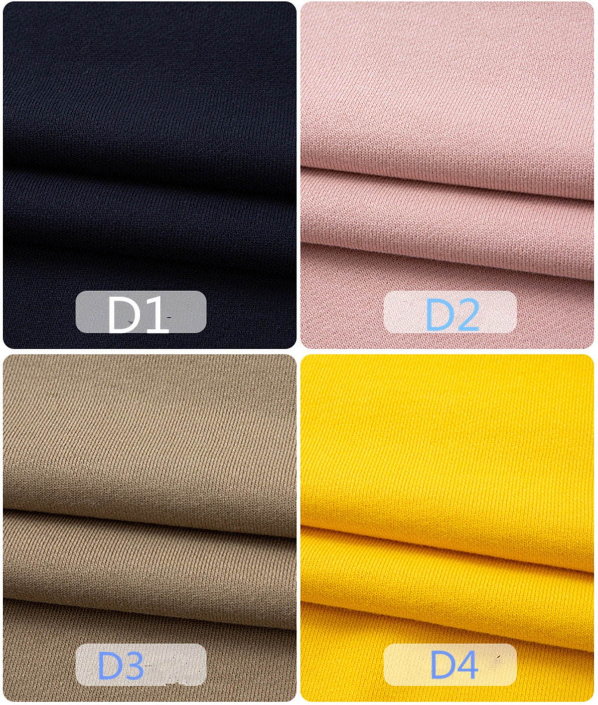 100 Cotton Hoodie Fabric Solid Color Sports and Leisure Etsy