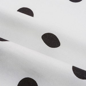 100% Cotton  White black polka dot printing cloth cotton black and white big polka dot dress shirt fabric