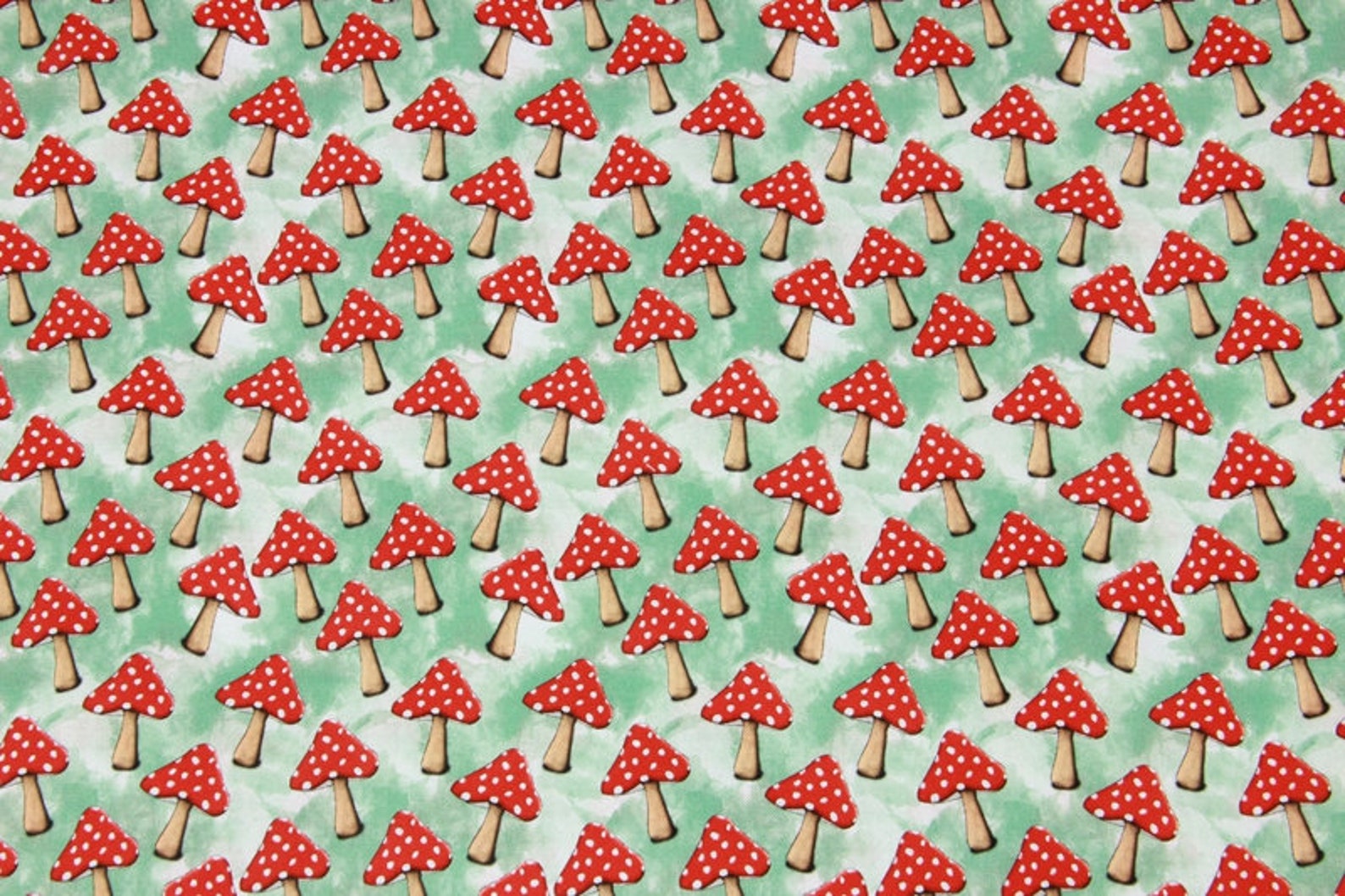 Small mushroom printed fabric 1 Meter Printed Cotton Fabric Etsy