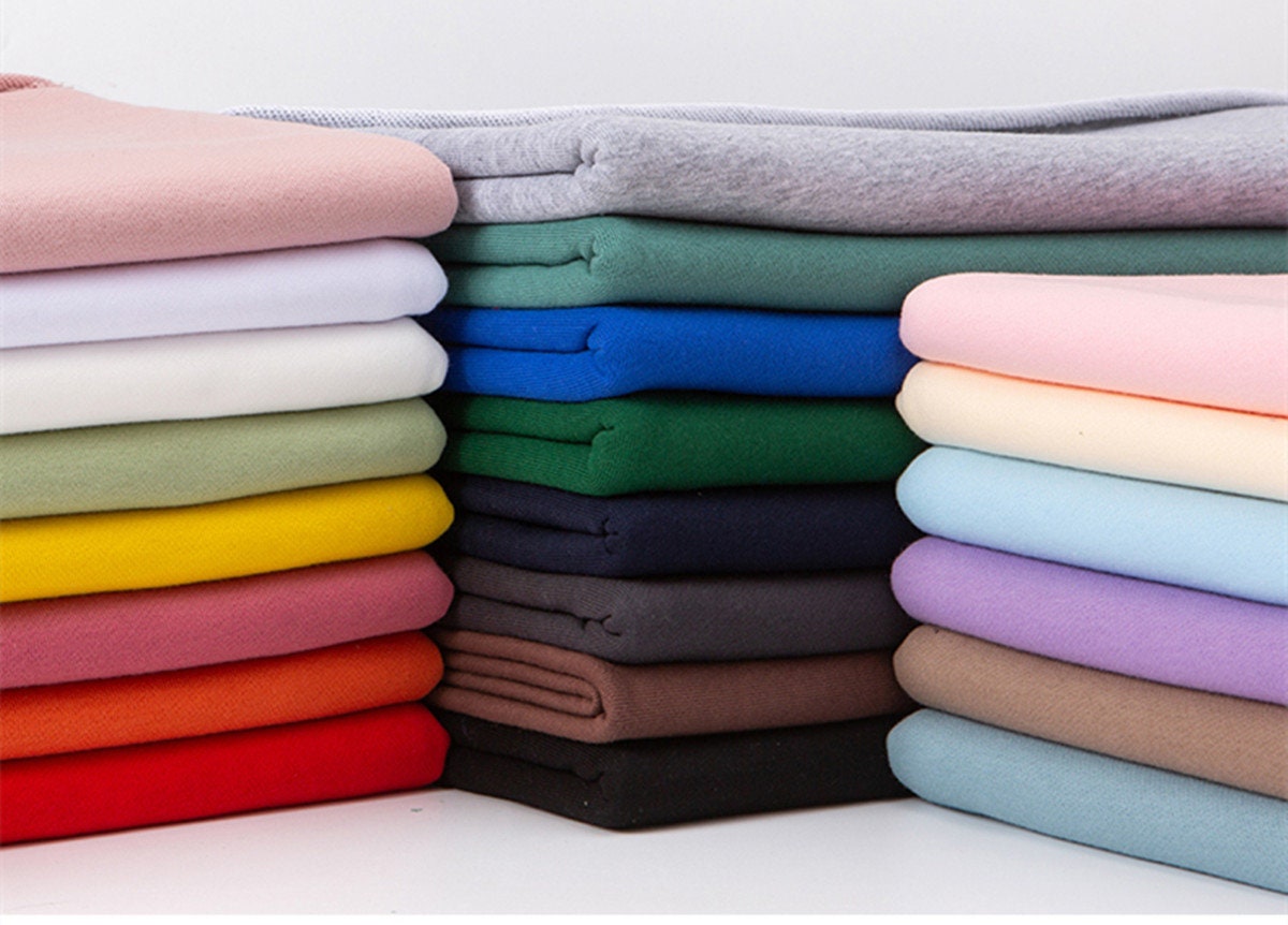 100 Cotton Hoodie Fabric , Solid Color, Sports and Leisure Clothing