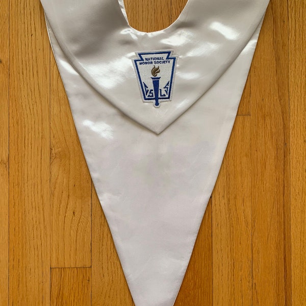 Official National Honor Society White Graduation Sash Stole NHS (sealed in bag)