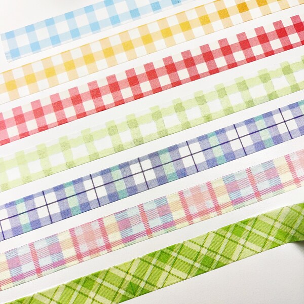 Grid Washi Tape, Colorful Lattice Washi Tape Samples, Bear Washi Tape, Rabbit Washi Tape, Decro Washi Tape
