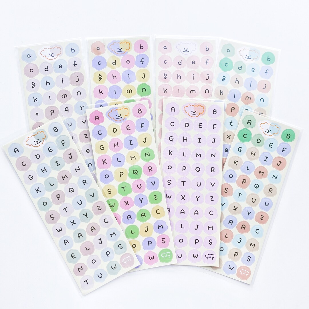 Cute Letters Sticker Sheet1pc, Deco Sticker Sheet, Polco, Kawaii