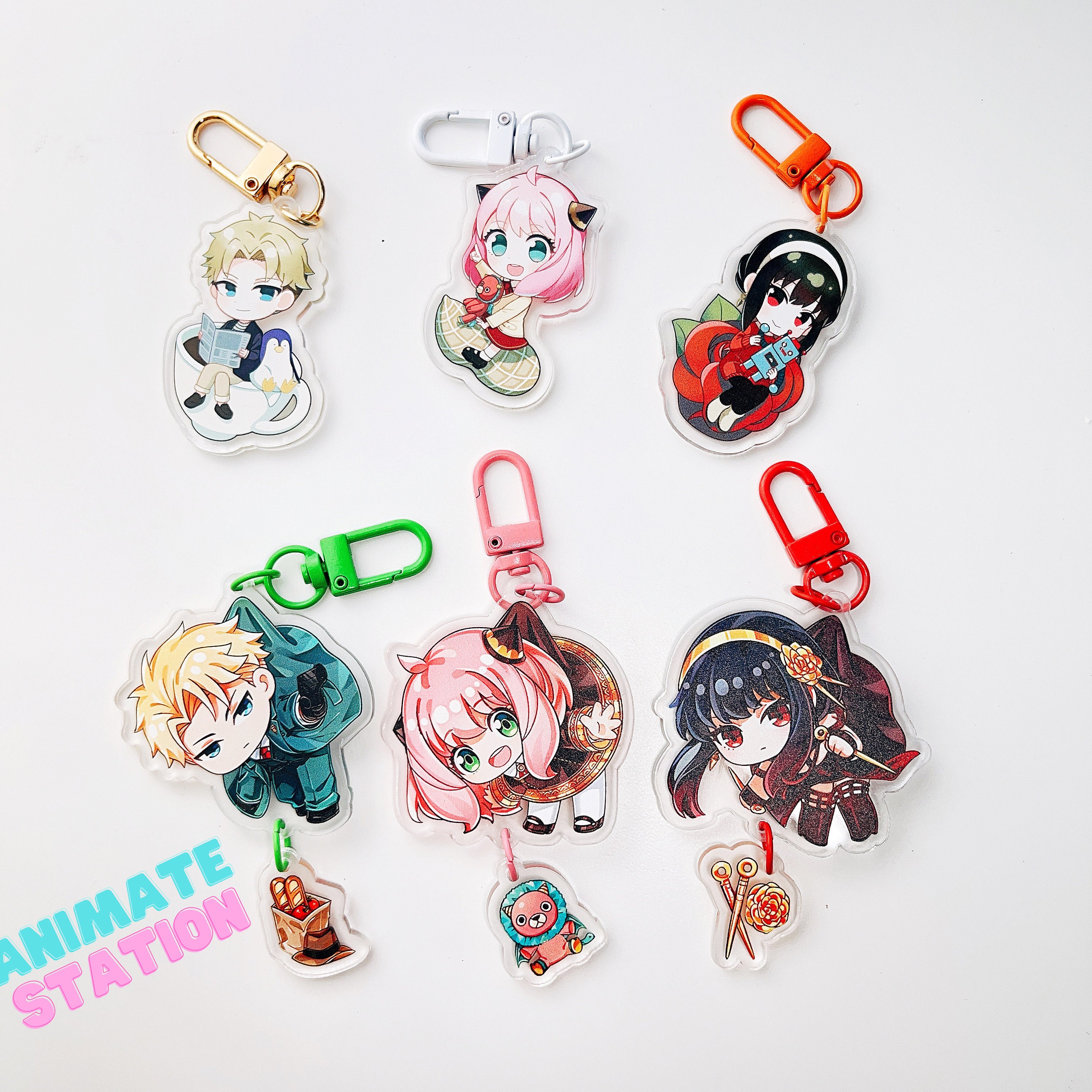 Anime Keychain, Chibi Keychain, Clasp Keychain, Cute Keychain, Acrylic  Keychain, Anya Keychain, School Keychain, Gift for Friend 