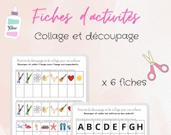 Activity Sheets x6 Cutting and Collage Kindergarten