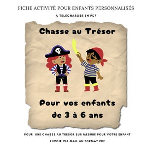 Personalized Treasure Hunt Activity Sheet