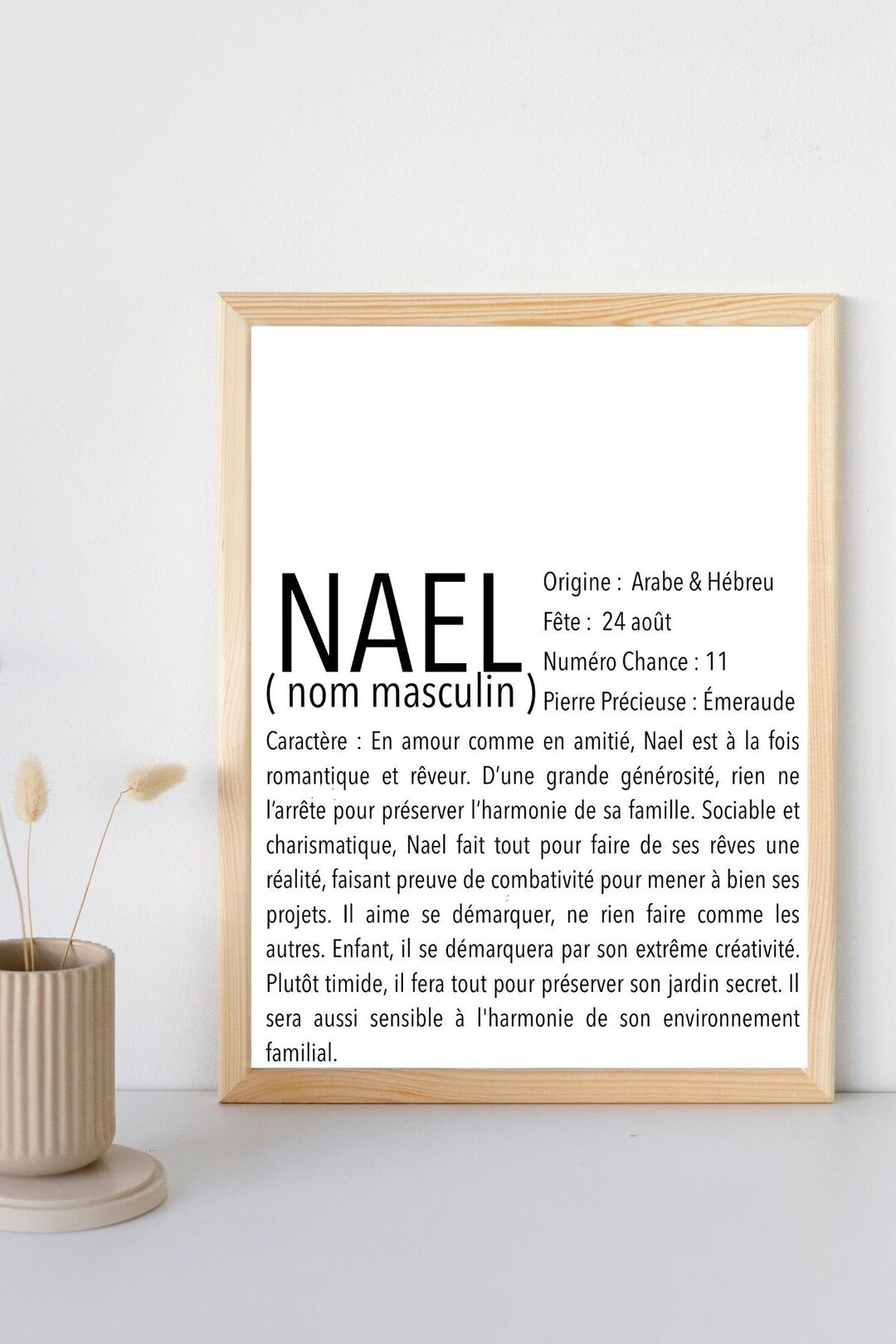 Affiche Définition Prénom Personnalisée Etsy France