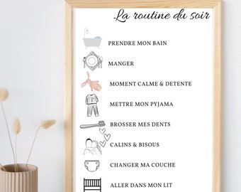 Evening Routine Child Learning Poster