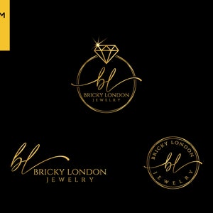 Custom Jewelry Logo, Gemstone Logo, Beauty Logo, Royal Logo