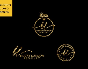 Logotipo de joyería personalizada, logotipo de piedras preciosas, logotipo  de belleza, logotipo real, logotipo de boda, logotipo de joyería de lujo, 