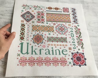 Cross Stitch Sampler Pattern &quot;Ukraine 2022&quot;