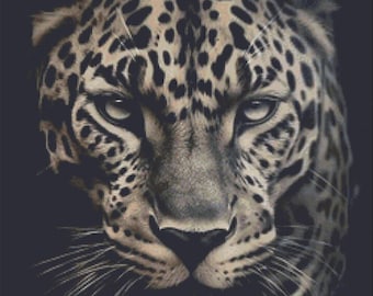 Cross Stitch Pattern, Jaguar Embroidery, Big Cat Wall Art Hand embroidery pdf, Ukraine modern cross stitch pattern
