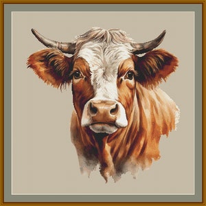 The Best Friend. Cow cross stitch pattern. Rustic aesthetic cross stitch design.Ukrainian cross stitch pattern.Pattern Keeper app compatible