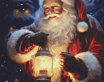 Cross stitch pattern, Christmas Santa embroidery PDF, Modern Ukraine cross stitch pattern, Pattern Keeper app compatible, Hand Embroidery