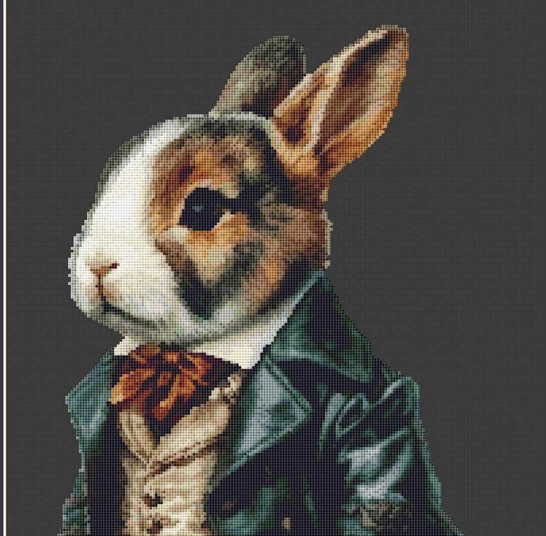 Rabbit Carson Cross Stitch Pattern . Rabbit Embroidery PDF . Ukrainian ...