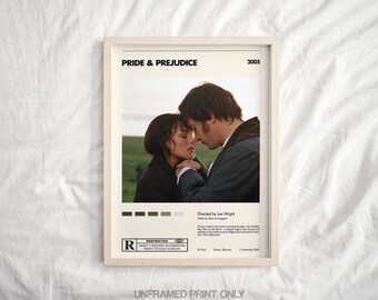 Home Decor Pride /& Prejudice Vintage Retro Art Print| Wall Art Print Joe Wright Custom Poster Minimalist Movie Poster