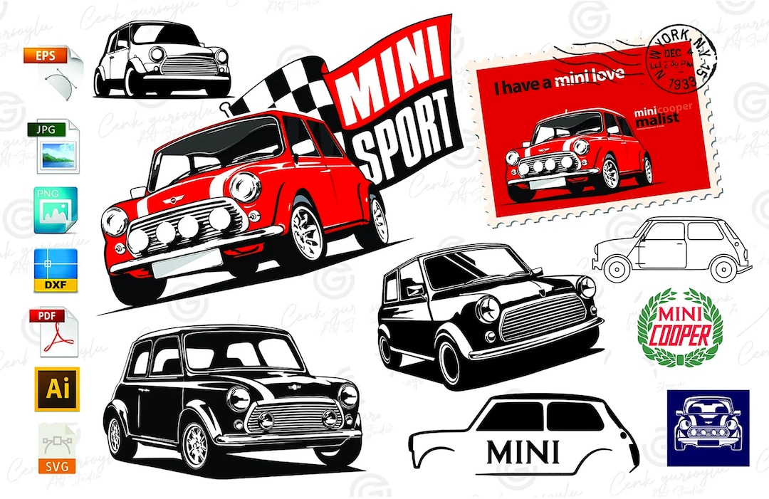 Mini Cooper Vector Bundle Svg/eps/png/ai Stencil Art, Vinyl Cutter