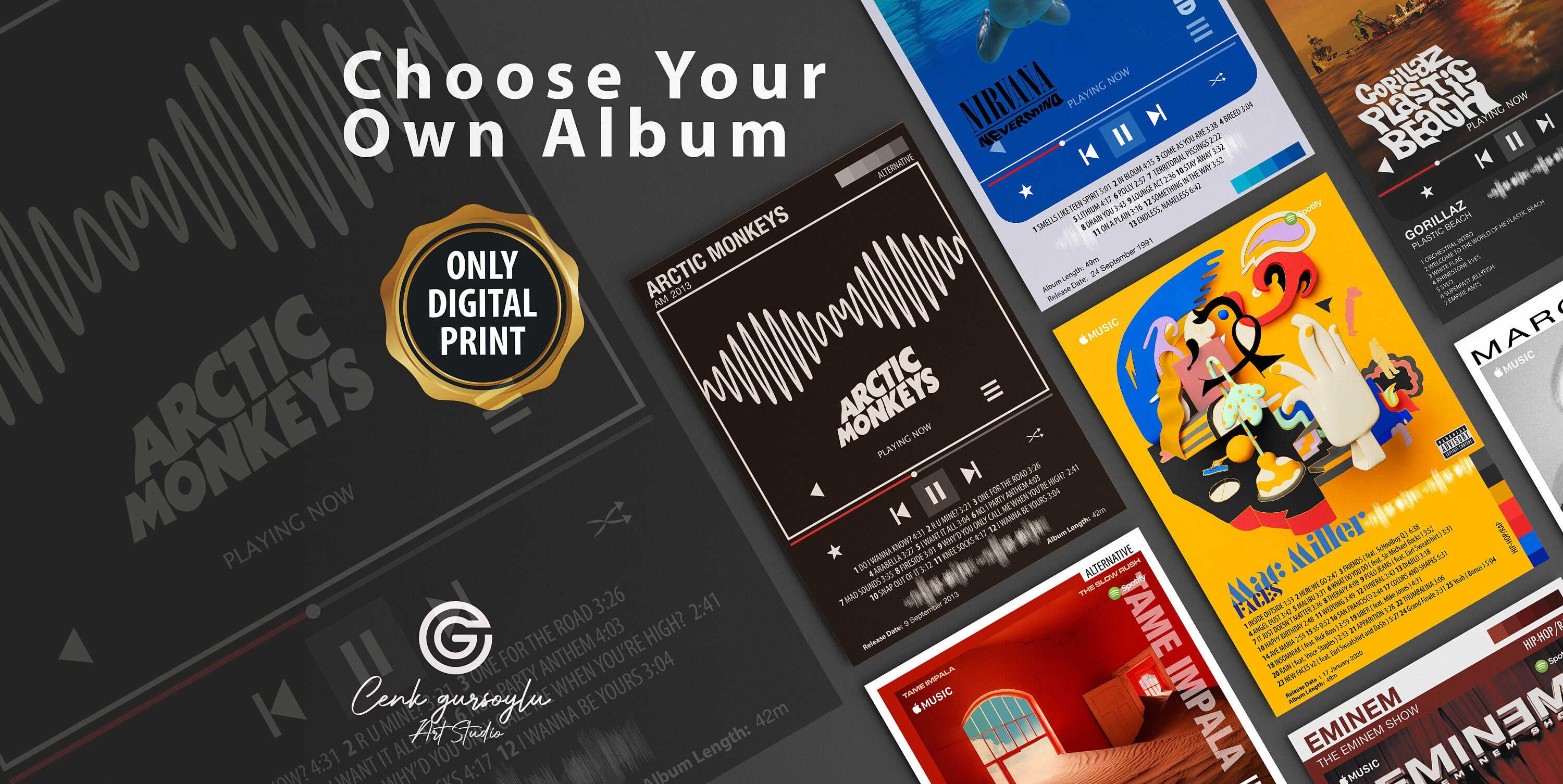 Personalised Album Cover Poster Choose Your Own Album Custom Etsy