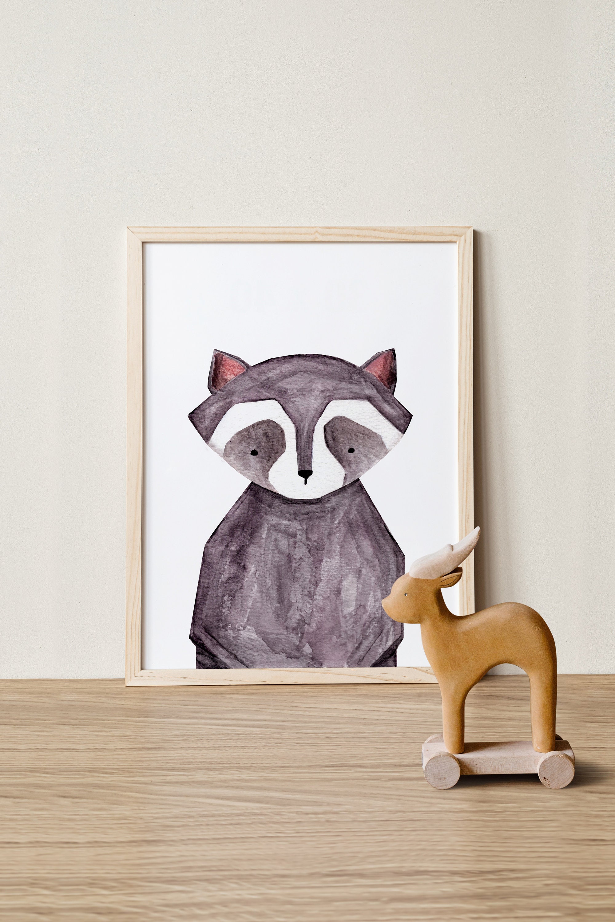 Raccoon Nursery Wall Decor Woodland Nursery Print Raccoon Etsy