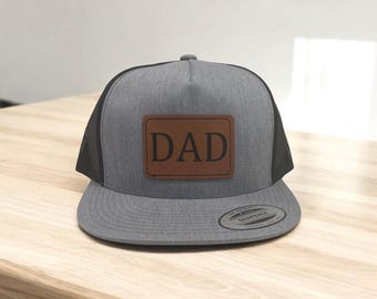 Dad Hat Leather Patch Trucker Custom Engraved New Father Hat Gift Ideas Personalized Dad SnapBack Hat Dad Baseball Caps Apparel for New Dad