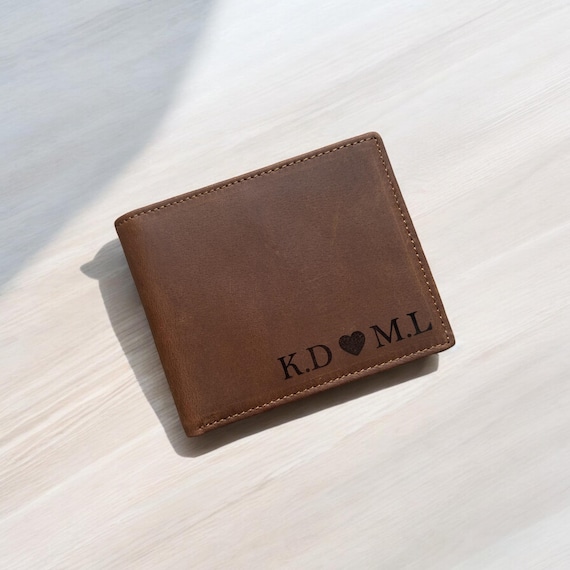Personalized Engraved Leather Wallet For Men – Vintage Style, RFID Blocking, Great Gift