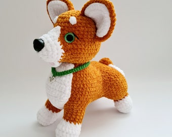 Peluche corgi au crochet : cadeau fait main pour les amoureux des chiens