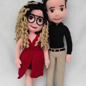 Personalisierte benutzerdefinierte Häkelpuppe, Porträtpuppe, Aussehen wie Häkelpuppe, Puppe vom Bild, Bestes Valentinstagsgeschenk