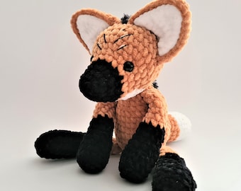 Handmade Crochet Plush Maned Wolf Toy - Cute soft stuffed animal - Nursery decor - Gift idea for anima lovers