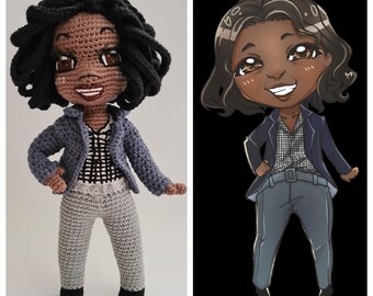 Custom Handmade Crochet Avatar Replica - Personalized Crochet Look a like Girl Doll - Customized Crochet Art