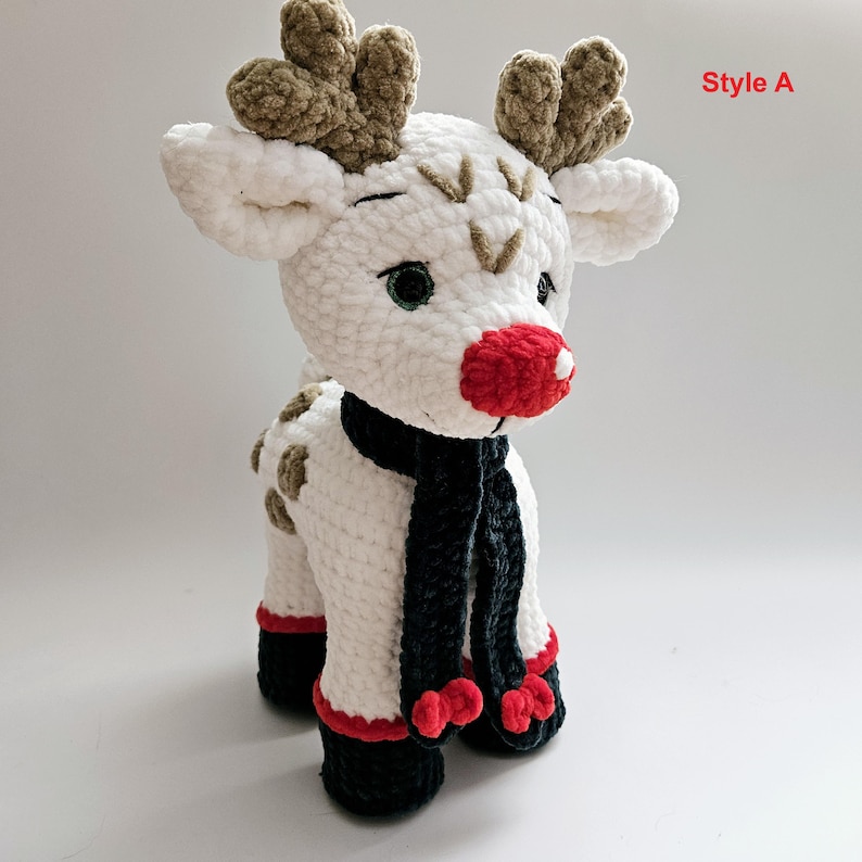 Handmade Crochet Plush Rudolph the Reindeer Amigurumi Toy, Festive ...