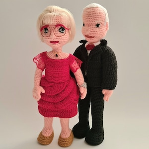 Personalisierte Puppe, Portrait-Puppe, Häkelpuppe nach Maß, Gehäkelte individuelle Paarpuppen, Puppe vom Bild