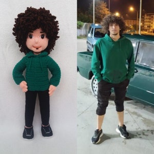 Personalized Crochet Man Doll: Custom Portrait Gift