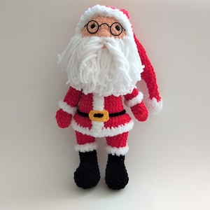 Handmade Big Crochet Plush Santa Toy - Christmas Decor - Festive Holiday Gift - Soft Stuffed Santa Claus Doll - Unique Home Decoration