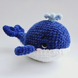 Handmade Crochet Whale Plush Toy: Nursery Decor, Sea Animal Toy
