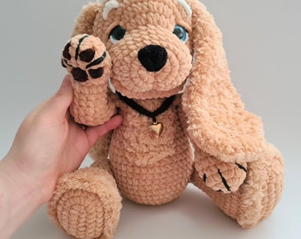 Gehaakte gouden cocker-spaniël knuffel: handgemaakte knuffel